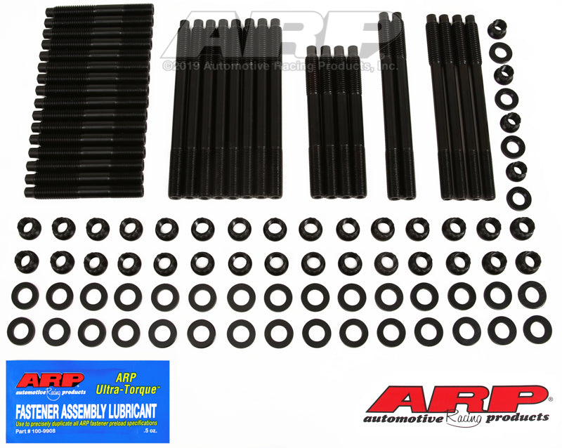 ARP SBC w/Brodix,Rodeck alm Black, 12/18A WT/Clone Brodix hd 3/8 ctr blt holes Head Stud Kit - 134-4307