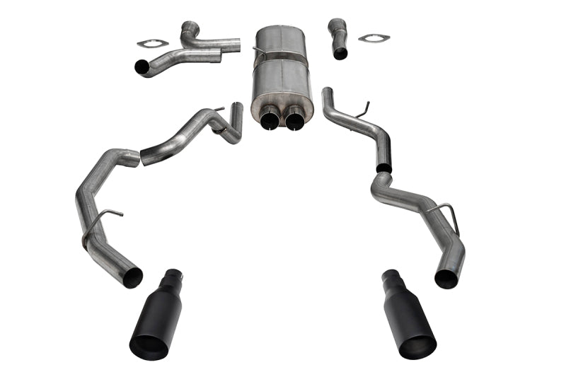 Corsa 25-26 RAM 1500 RHO Crew Cab 3.0L Turbo Cat-Back Dual Rear Exit w/ 5in Single Black Pro Series - 21389BPC