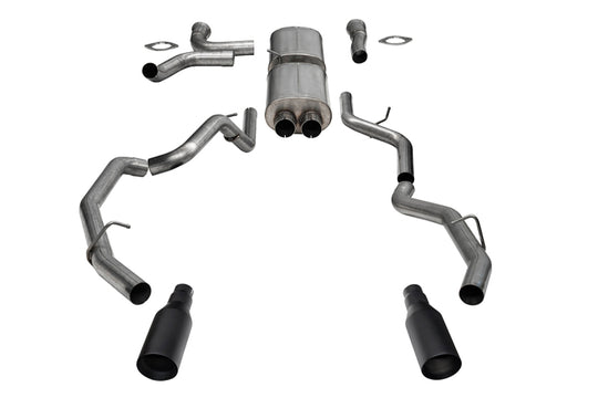 Corsa 25-26 RAM 1500 RHO Crew Cab 3.0L Turbo Cat-Back Dual Rear Exit w/ 5in Single Black Pro Series - 21389BPC