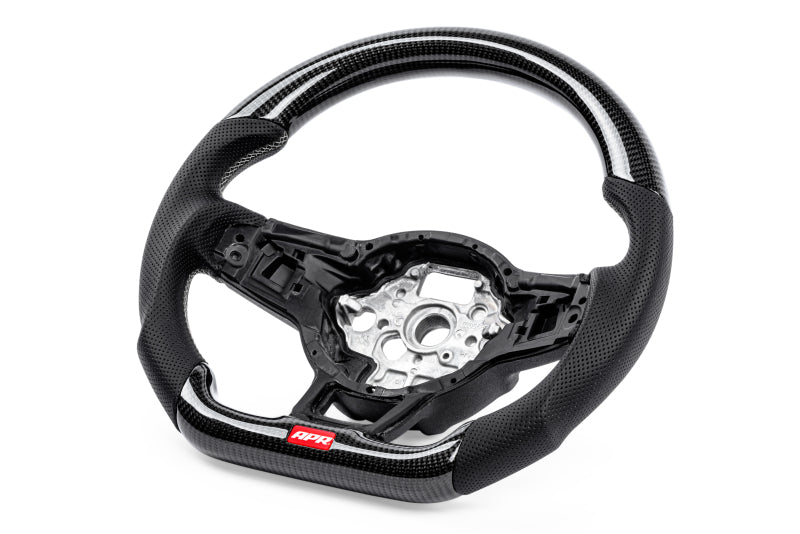 APR 15-26 Volkswagen Golf R/GTI/Jetta (MK7) Carbon Fiber/Silver Stitch Steering Wheel (For Paddles) - MS100202