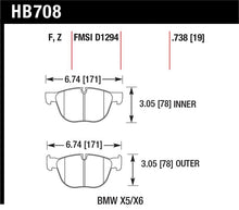 Load image into Gallery viewer, Hawk 07-08 BMW X5 3.0si/4.8i / 09-13 X5 Xdrive / 08-13 X6 Xdrive Perf Ceramic Frt Street Brake Pads - HB708Z.738