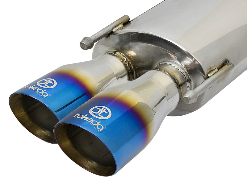 aFe Takeda 16-17 Lexus RC 200T 2.0L (t) 2in. SS Axle-Back Exhaust System w/Polished Blue Tips - 49-36037-L