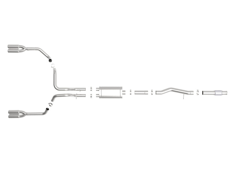 aFe Vulcan Series 4-3in 304SS Exhaust Cat-Back w/ Pol Tips 2019 GM Silverado/Sierra 1500 V8-6.2L - 49-34102-P