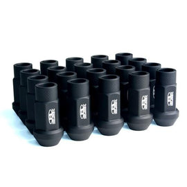 BLOX Racing Street Series Forged Lug Nuts - Flat Black 12 x 1.5mm - Set of 20 (New Design) - BXAC-00104-SSFB