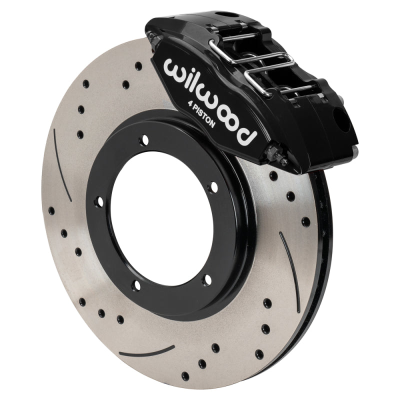 Wilwood 69-74 Porsche 911 Front Powerlite Brake Kit 3in MT Drilled & Slotted - Black - 140-16946-D