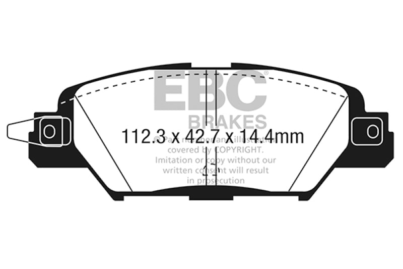 EBC 2016 Mazda CX-5 2.0L Yellowstuff Rear Brake Pads - DP43071R