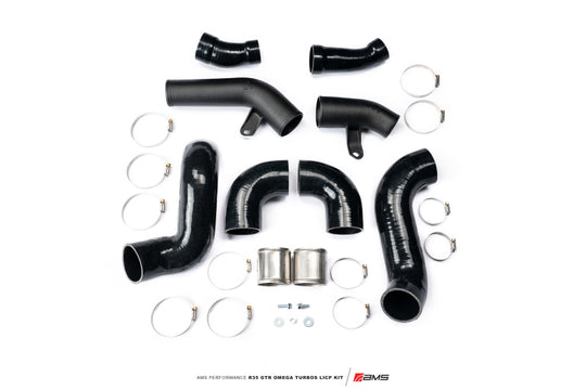 AMS Performance 2009+ Nissan R35 GTR Omega Turbo Kit 3in Lower Intercooler Pipes (Omega 9 & 14) - ALP.07.14.0020-1