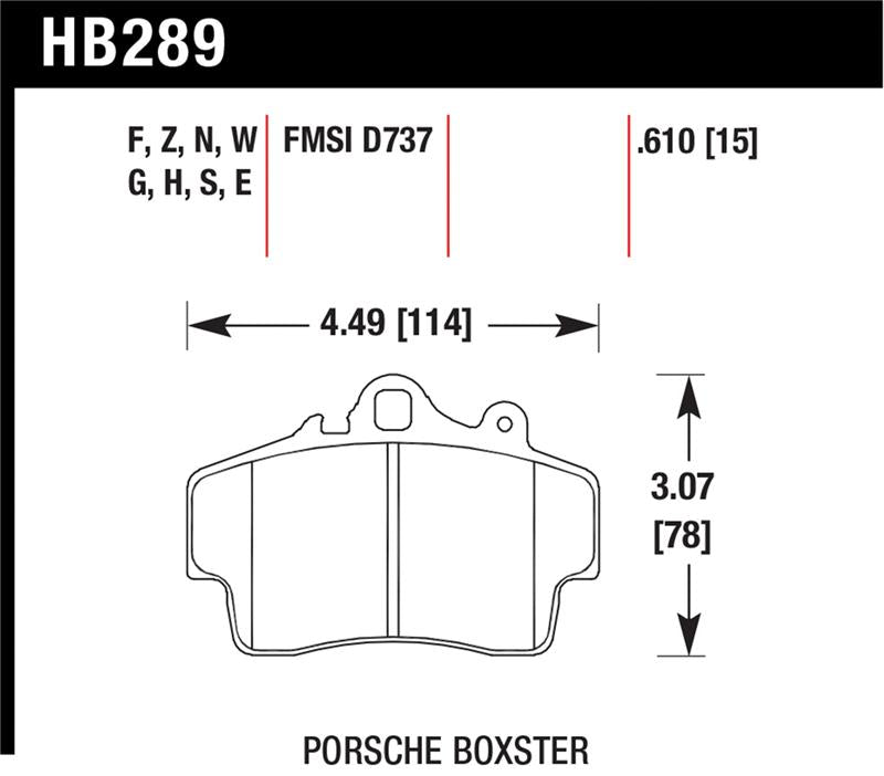 Hawk 97-08 Porsche Boxster / 07-08 Cayman Blue 9012 Race Front Brake Pads - HB289E.610