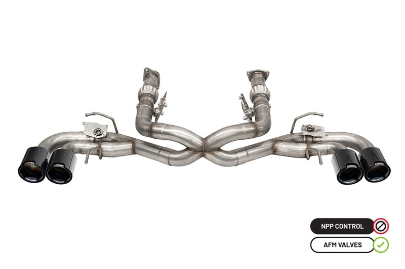 Corsa 2020-2025 Chevrolet Corvette C8 RWD 3in Delete 4 Valve Cat-Back w/NPP w/4.5in CF Black PVDTips - 21106CFBLK