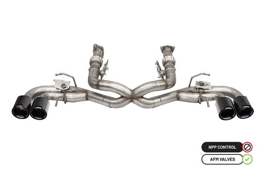 Corsa 2020-2025 Chevrolet Corvette C8 RWD 3in Delete 4 Valve Cat-Back w/NPP w/4.5in CF Black PVDTips - 21106CFBLK