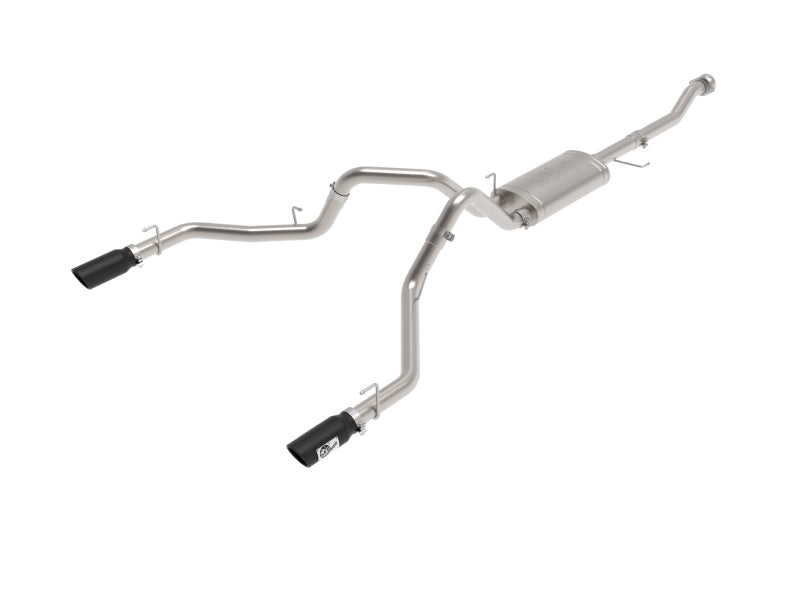 aFe 21-26 Ford F150 Tremor Vulcan Series 3IN 304SS Cat-Back Exhaust Dual Rear Exit w/Black Tip - 49-33157-B