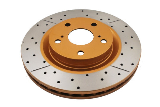 DBA 13-19 Lexus ES300h Front Street Series Drilled & Slotted Rotor w/Gold Hat - DBA2709X