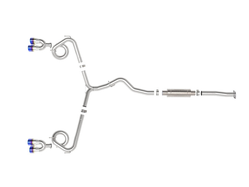 aFe Subaru WRX/STi 15-21 H4-2.0/2.5L Takeda 3in to 2-1/2in Stnlss Cat-Back Exhaust w/ Blue Flame Tip - 49-36810-L