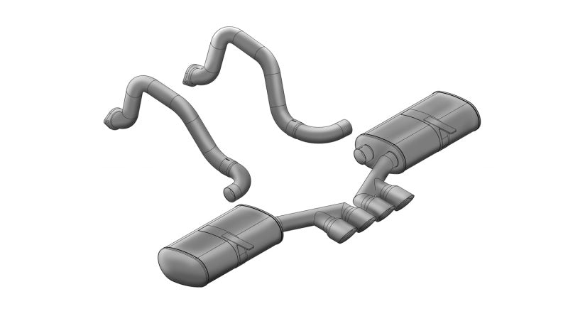 Corsa 1997-2004 Chevrolet Corvette C5 Z06 5.7L V8 Polished Sport Axle-Back Exhaust - 14139