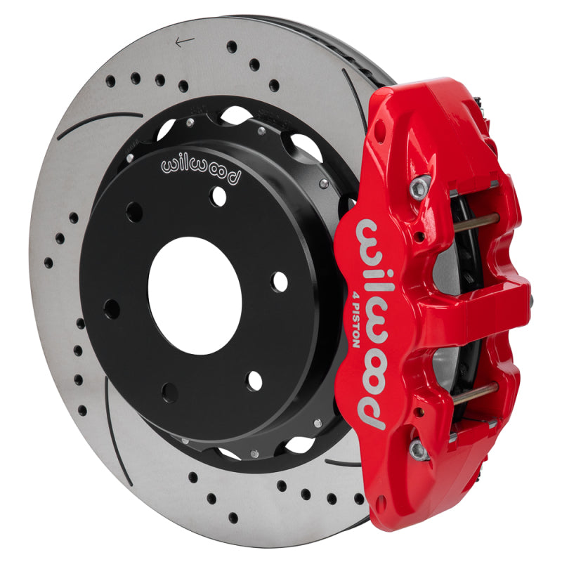 Wilwood kit rear DISC/DRUM AERO4 big ford new style 2.50 offset 14.00 RTR 6 lug SRP red - 140-18150-DR