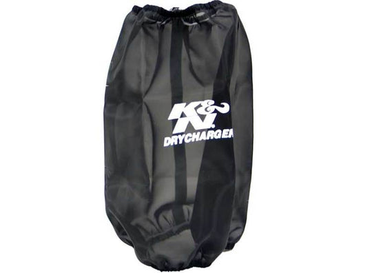 K&N 6.625in Base ID / 5.25in Top ID / 9.5in H Round Tapered Black Drycharger Air Filter Wrap - RC-4780DK
