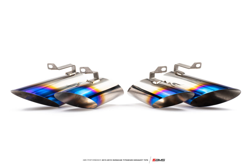 AMS Performance 15-19 Lamborghini Huracan Titanium Exhaust Tips (OEM & Alpha TT Kit Fitment) - ALP.22.05.0002-1