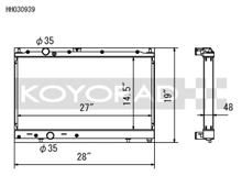 Load image into Gallery viewer, Koyo 97-00 Mitsubishi Evolution 4/5/6 Turbo (MT) Radiator *For use with 03-07 Evo Fan Shroud ONLY* - HH030939