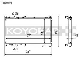 Koyo 97-00 Mitsubishi Evolution 4/5/6 Turbo (MT) Radiator *For use with 03-07 Evo Fan Shroud ONLY* - HH030939