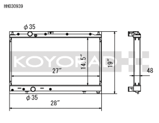 Koyo 97-00 Mitsubishi Evolution 4/5/6 Turbo (MT) Radiator *For use with 03-07 Evo Fan Shroud ONLY* - HH030939