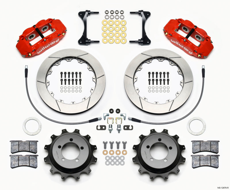 Wilwood Narrow Superlite 4R Rear Kit 12.88in Red 99-05 WRX / 99-07 Impreza - 140-12878-R