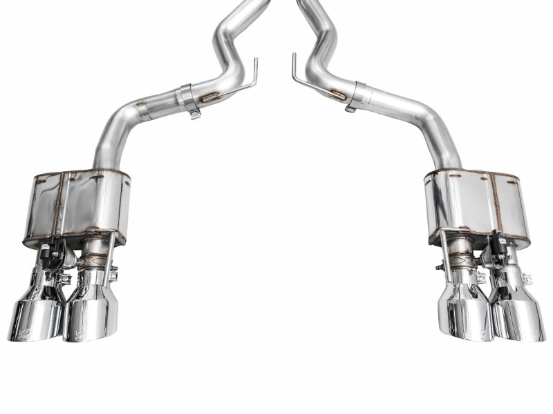 AWE 2024 Ford Mustang Dark Horse S650 RWD SwitchPath Cat-Back Exhaust w/ Quad Chrome Silver Tips - 3025-42375