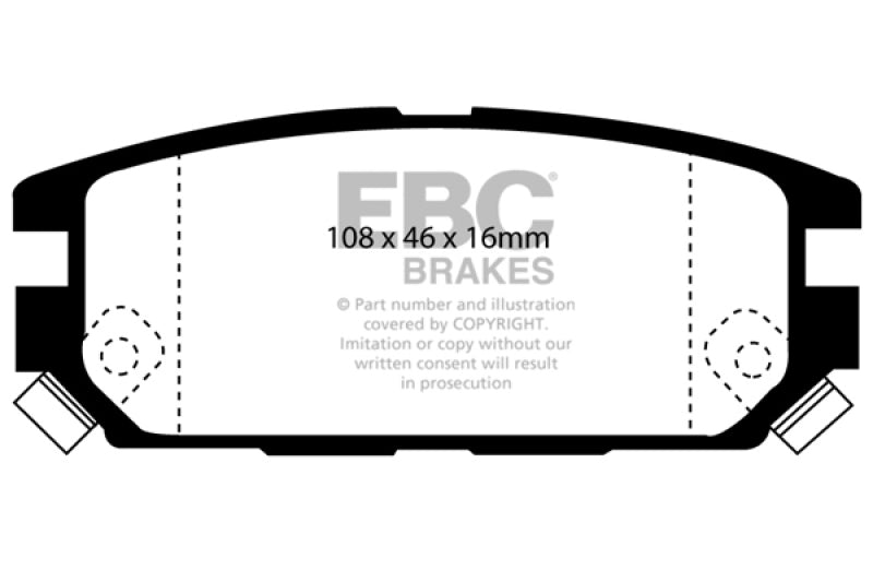 EBC 91-93 Dodge Stealth 3.0 4WD Yellowstuff Rear Brake Pads - DP4987R