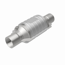 Load image into Gallery viewer, MagnaFlow Univ Conv 2in In/Out Ctr/Ctr Round 9in Body L x 5.125in W x 13in Overall L Single O2 Port - 51234