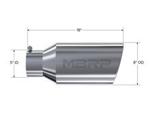 Load image into Gallery viewer, MBRP Universal Tip 8in OD Rolled End 5in Inlet 18in Length T304 - T5129