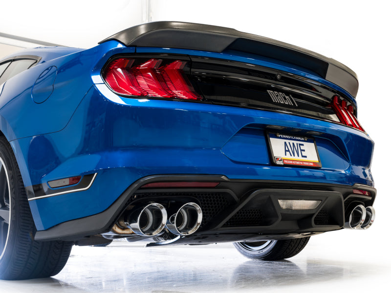 AWE Tuning 21-23 Ford Mustang Mach 1 SwitchPath Cat-Back Exhaust w/ Quad Chrome Silver Tips - 3025-42551