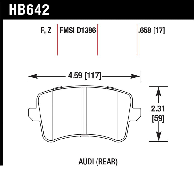 Hawk Performance 09-10 Audi A4/Quattro / 08-11 A5 Quattro / 09-11 Q5 Rear Ceramic Street Brake Pads - HB642Z.658
