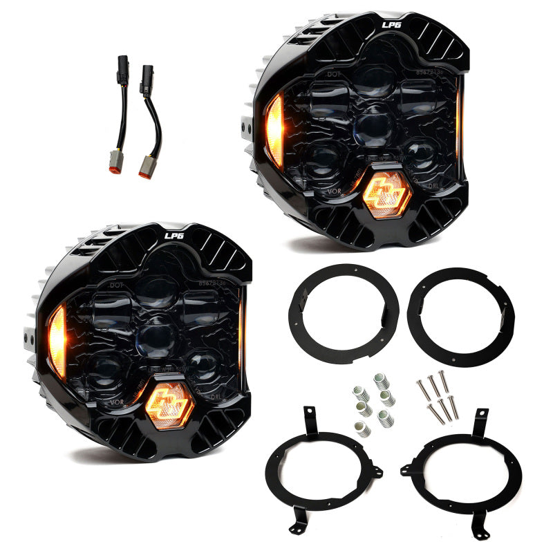 Baja Designs 18-25 Jeep Wrangler JL / 20-25 Gladiator JT DOT LP6 LED Headlight Kit - Amber - 448303