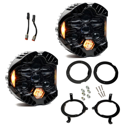 Baja Designs 18-25 Jeep Wrangler JL / 20-25 Gladiator JT DOT LP6 LED Headlight Kit - Amber - 448303