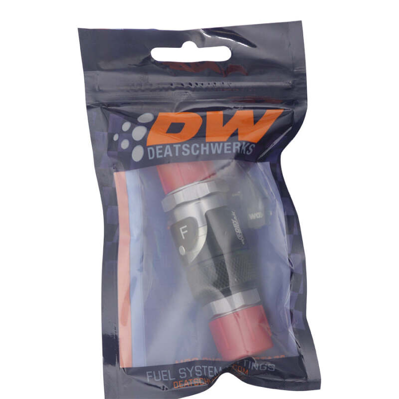 DeatschWerks 8AN Male Flare Quick Disconnect Dry Break Fitting - 2 Pieces Anodized Matte Black - 6-02-0226-B