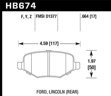 Load image into Gallery viewer, Hawk Ford Edge/Explorer/Flex/Taurus/ Lincoln MKS/MKT/MKX HPS Rear Brake Pads - HB674F.664