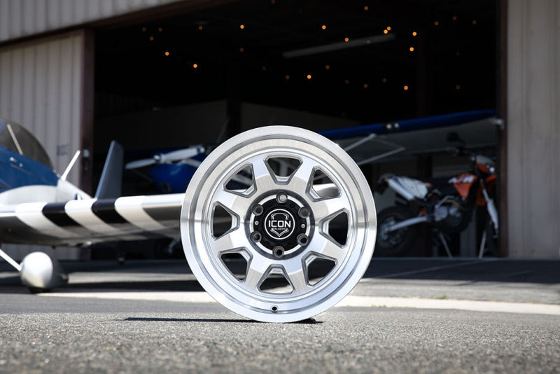 ICON Nuevo 17x8.5 / 6x5.5 / 25mm / 5.75in BS Silver Machined Wheel - 8117859057SM