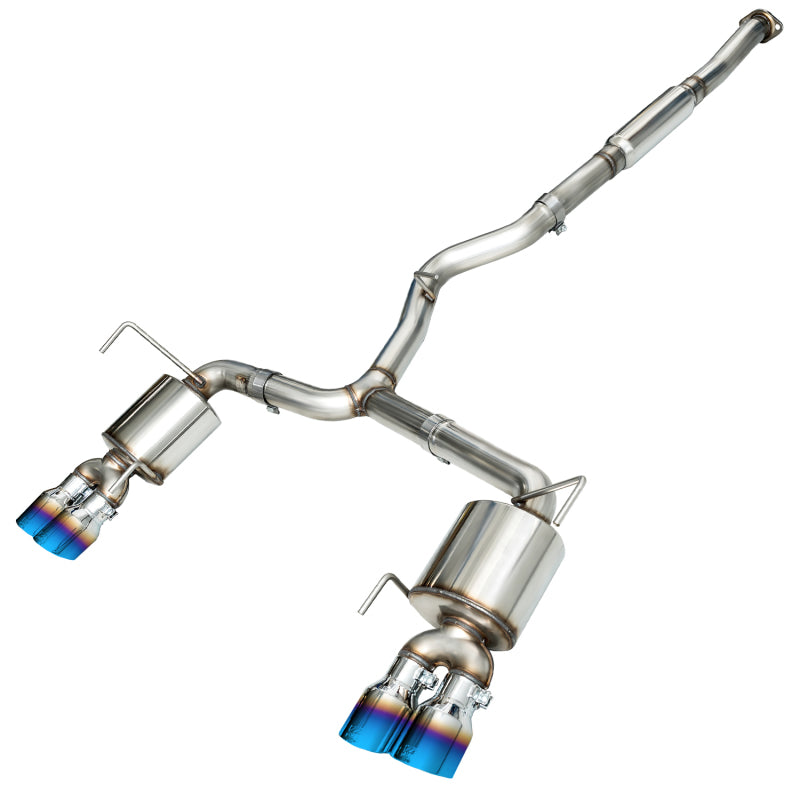AWE Tuning 2015+ VA WRX Sedan Touring Edition Exhaust - Vapor Blue Quad Tips - 3015-49106