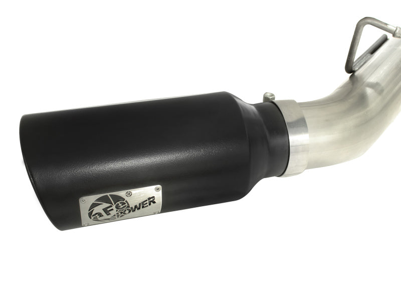 aFe MACHForce XP Exhaust Aluminized Dual Split DPF Back 11-15 GM Diesel Truck V8-6.6L (td) (BLK tip) - 49-04043-B