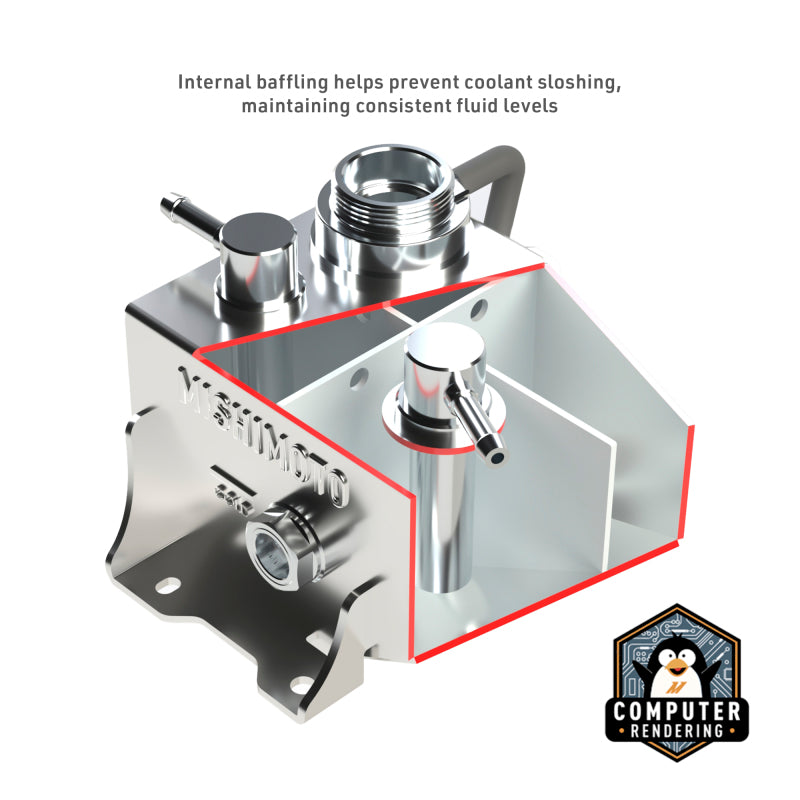 Mishimoto 2024+ Ford Mustang V8/2.3L EcoBoost Expansion Tank - Polished - MMRT-MUS-24P