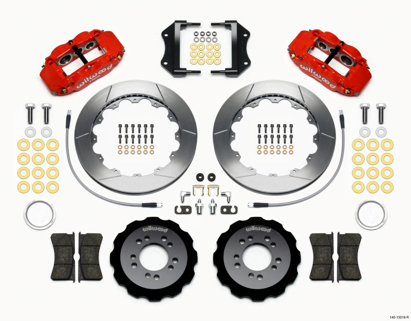 Wilwood Narrow Superlite 6R Front Hat Kit 12.88in Red 2013-Up Ford Focus ST w/ Lines - 140-13018-R