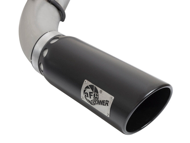 aFe LARGE BORE HD 5in DPF-Back SS Exhaust w/ Black Tip 2016 Nissan Titan 5.0L V8 (td) CC SB - 49-46112-B