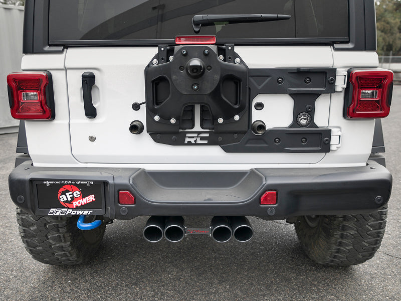 aFe Rebel Series 2.5in. 304 SS C/B Exhaust System 2018 Jeep Wrangler (JL) V6-3.6L - Black Tip - 49-38071-B