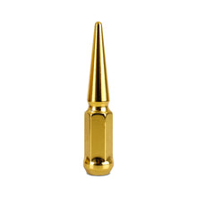 Load image into Gallery viewer, Mishimoto Mishimoto Steel Spiked Lug Nuts M14 x 1.5 32pc Set Gold - MMLG-SP1415-32GD