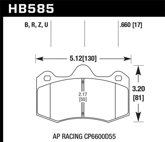 Hawk Performance Ceramic Street Brake Pads - HB585Z.660