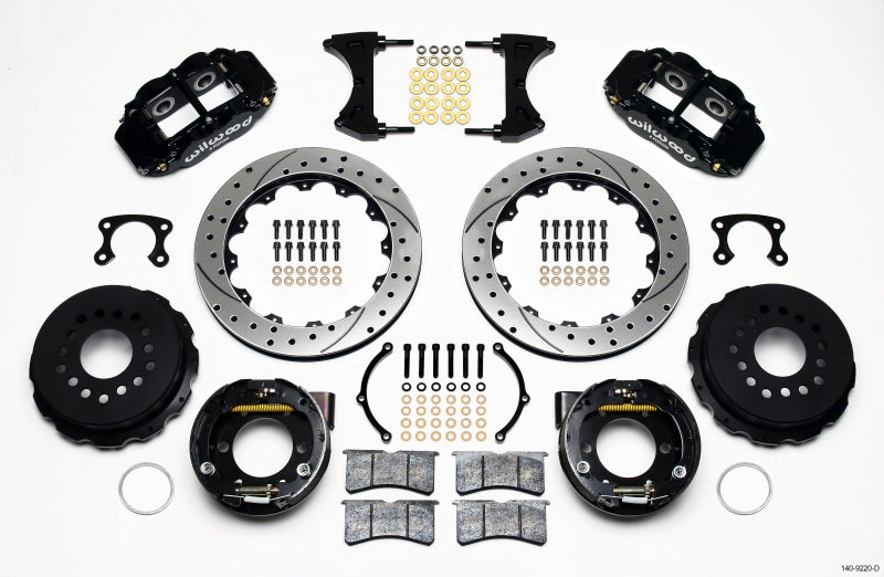 Wilwood Narrow Superlite 4R Rear P-Brk Kit 12.88in Drilled Small Ford 2.50in Offset - 140-9220-D