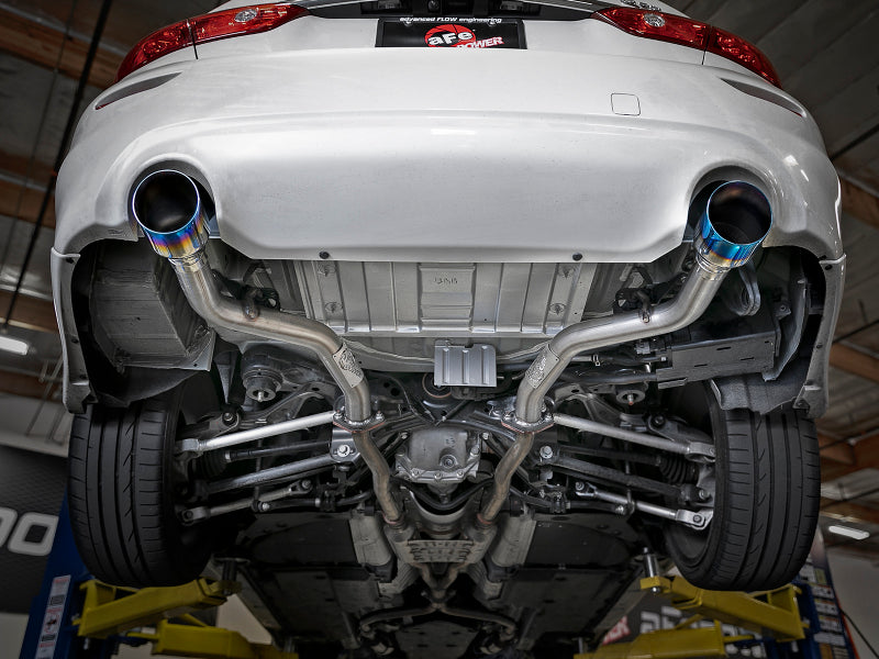 aFe Takeda 2.5in 304 SS Axle-Back Exhaust w/ Blue Flame Tips 16-18 Infiniti Q50 V6-3.0L (tt) - 49-36130NM-L