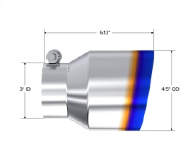 MBRP Universal Stainless Steel Dual Wall Tip 4.5in OD/3in Inlet/6.13in L - T5180BE