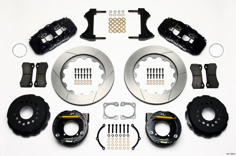 Wilwood AERO4 Rear P-Brake Kit 14.00in Chevy 12 Bolt-Spec 3.15in Bearing - 140-10945