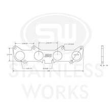 Load image into Gallery viewer, Stainless Works Ford 5.2L/5.0L Coyote Round Port Header 304SS Exhaust Flanges 1-3/4in Primaries - HFFORD5.0175
