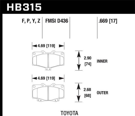 Hawk LTS Street Brake Pads - HB315Y.669